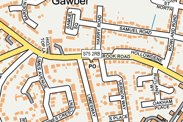 S75 2RB map - OS OpenMap – Local (Ordnance Survey)