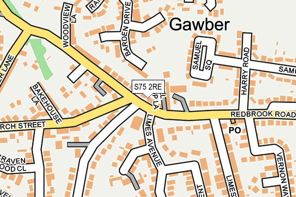 S75 2RE map - OS OpenMap – Local (Ordnance Survey)