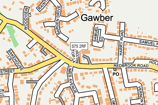 S75 2RF map - OS OpenMap – Local (Ordnance Survey)