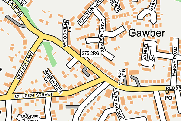 S75 2RG map - OS OpenMap – Local (Ordnance Survey)