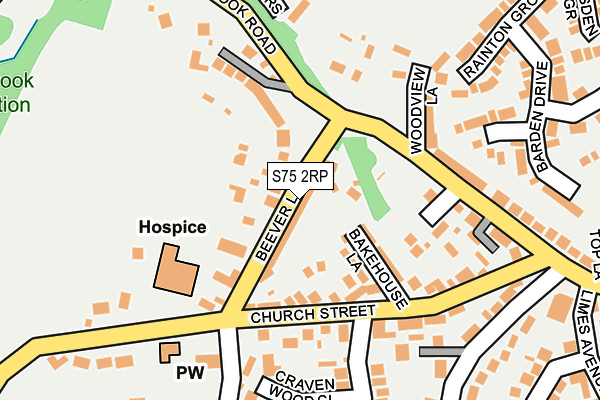 S75 2RP map - OS OpenMap – Local (Ordnance Survey)