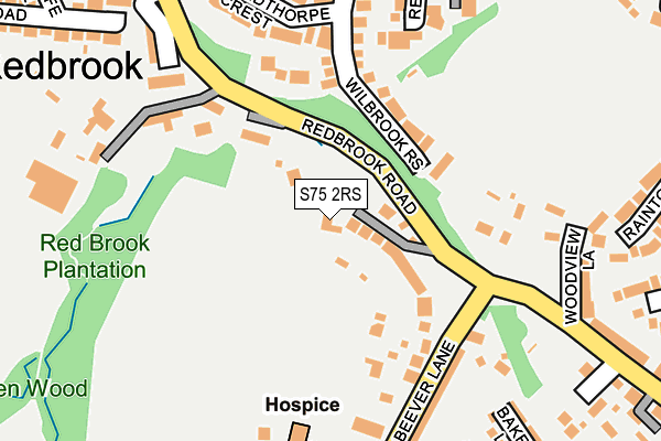 S75 2RS map - OS OpenMap – Local (Ordnance Survey)