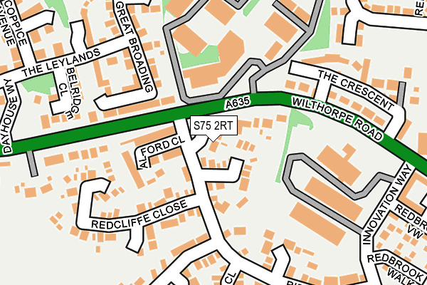 S75 2RT map - OS OpenMap – Local (Ordnance Survey)