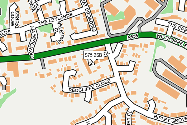 S75 2SB map - OS OpenMap – Local (Ordnance Survey)