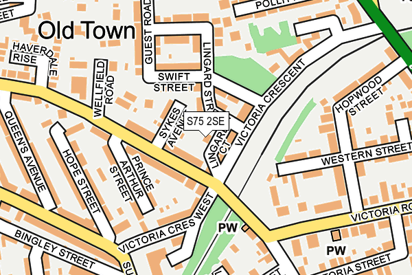 S75 2SE map - OS OpenMap – Local (Ordnance Survey)