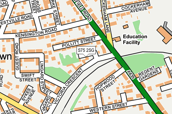 S75 2SG map - OS OpenMap – Local (Ordnance Survey)