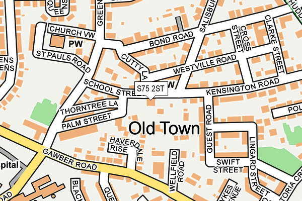 S75 2ST map - OS OpenMap – Local (Ordnance Survey)