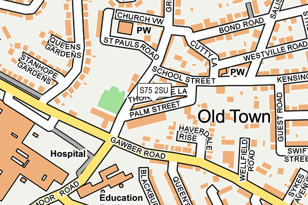 S75 2SU map - OS OpenMap – Local (Ordnance Survey)