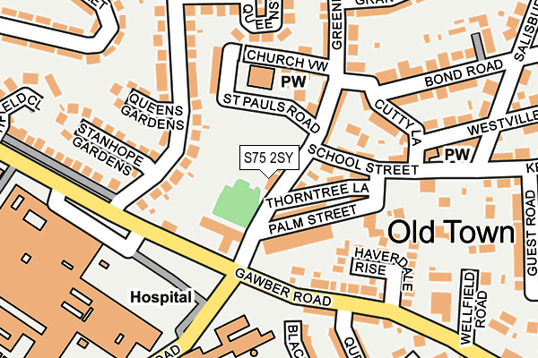 S75 2SY map - OS OpenMap – Local (Ordnance Survey)