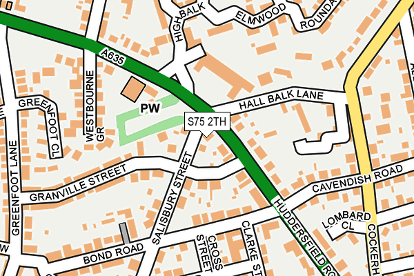 S75 2TH map - OS OpenMap – Local (Ordnance Survey)