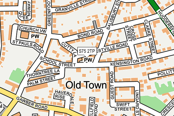 S75 2TP map - OS OpenMap – Local (Ordnance Survey)
