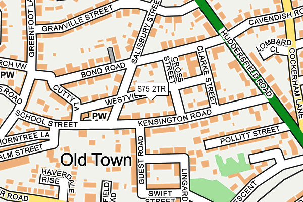 S75 2TR map - OS OpenMap – Local (Ordnance Survey)