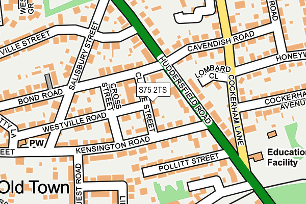 S75 2TS map - OS OpenMap – Local (Ordnance Survey)