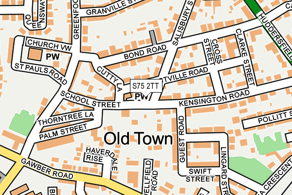 S75 2TT map - OS OpenMap – Local (Ordnance Survey)