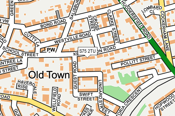 S75 2TU map - OS OpenMap – Local (Ordnance Survey)