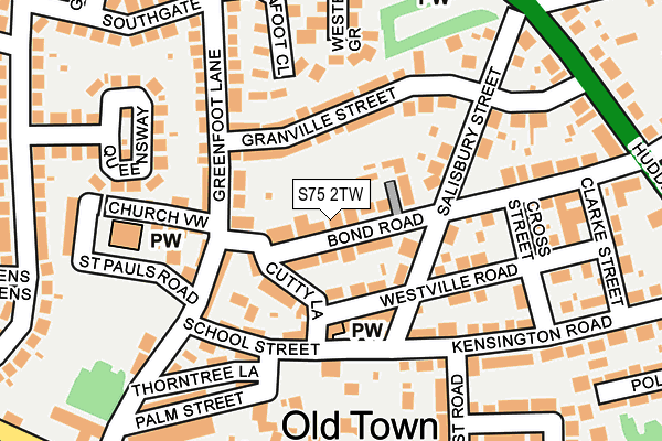 S75 2TW map - OS OpenMap – Local (Ordnance Survey)