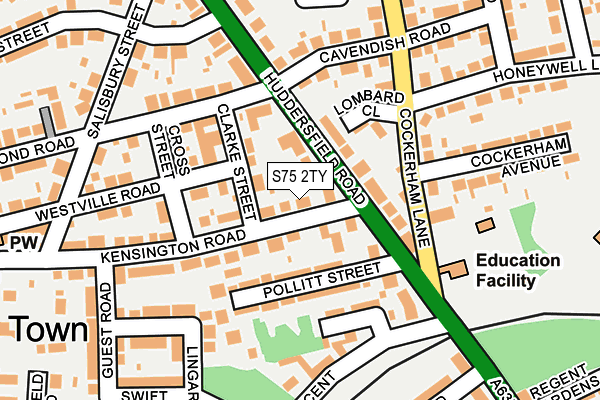 S75 2TY map - OS OpenMap – Local (Ordnance Survey)