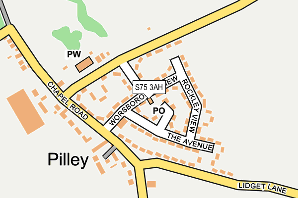 S75 3AH map - OS OpenMap – Local (Ordnance Survey)