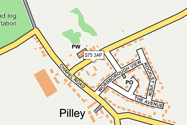 S75 3AP map - OS OpenMap – Local (Ordnance Survey)