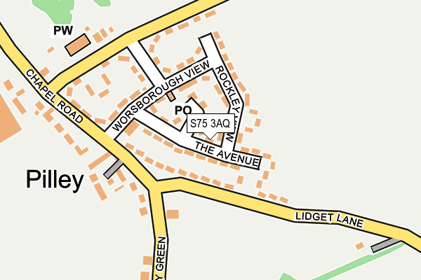 S75 3AQ map - OS OpenMap – Local (Ordnance Survey)
