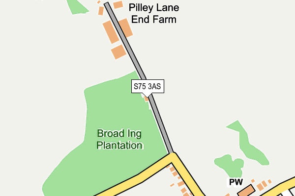 S75 3AS map - OS OpenMap – Local (Ordnance Survey)