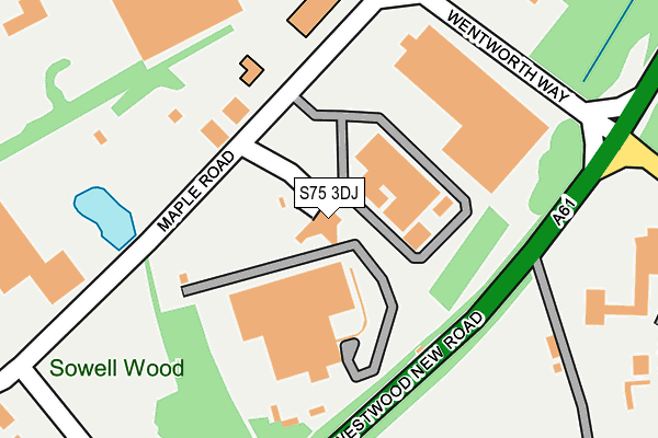 S75 3DJ map - OS OpenMap – Local (Ordnance Survey)