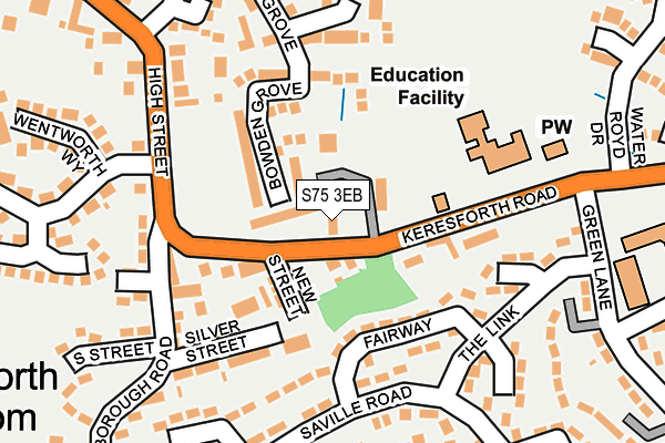 S75 3EB map - OS OpenMap – Local (Ordnance Survey)