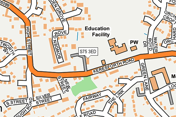 S75 3ED map - OS OpenMap – Local (Ordnance Survey)
