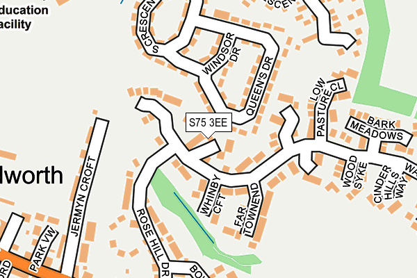 S75 3EE map - OS OpenMap – Local (Ordnance Survey)