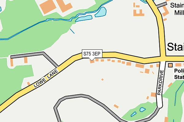S75 3EP map - OS OpenMap – Local (Ordnance Survey)