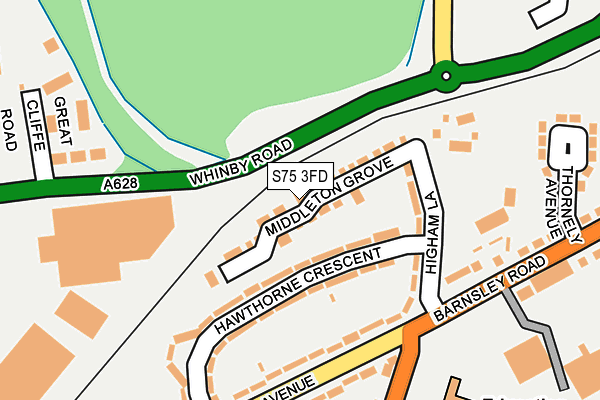 S75 3FD map - OS OpenMap – Local (Ordnance Survey)