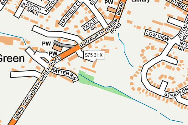 S75 3HX map - OS OpenMap – Local (Ordnance Survey)