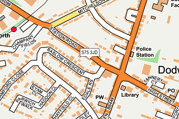 S75 3JD map - OS OpenMap – Local (Ordnance Survey)