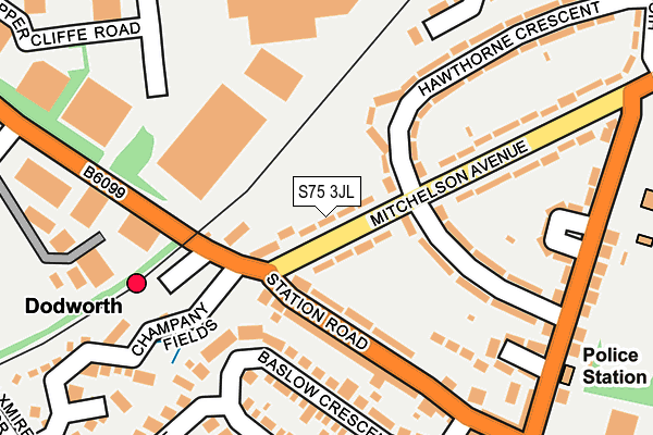 S75 3JL map - OS OpenMap – Local (Ordnance Survey)