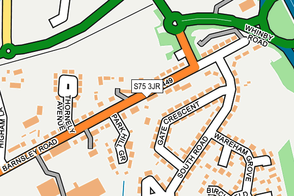 S75 3JR map - OS OpenMap – Local (Ordnance Survey)