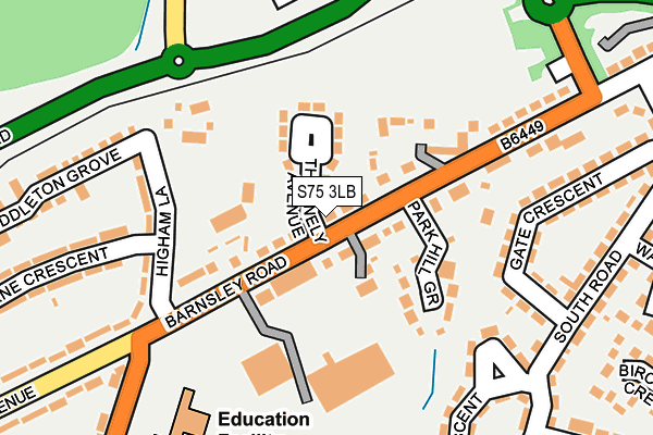 S75 3LB map - OS OpenMap – Local (Ordnance Survey)