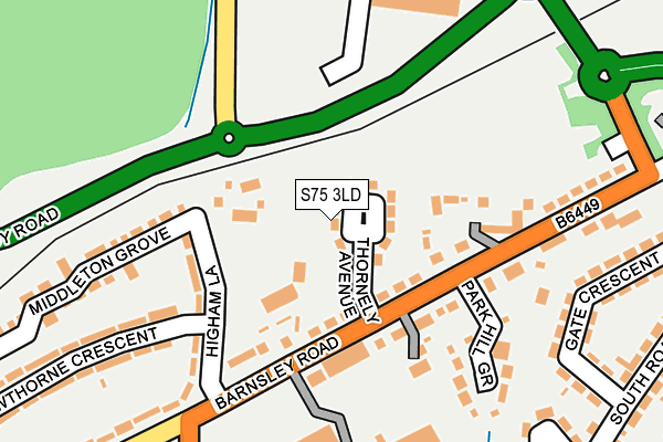 S75 3LD map - OS OpenMap – Local (Ordnance Survey)
