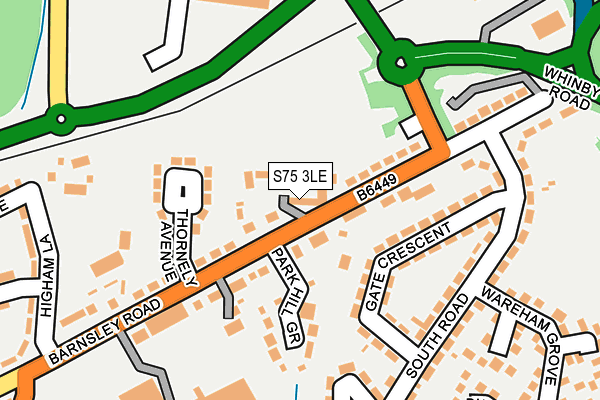 S75 3LE map - OS OpenMap – Local (Ordnance Survey)