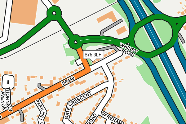 S75 3LF map - OS OpenMap – Local (Ordnance Survey)