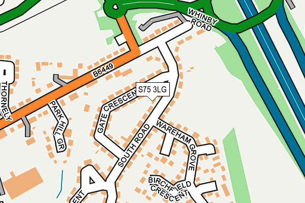 S75 3LG map - OS OpenMap – Local (Ordnance Survey)