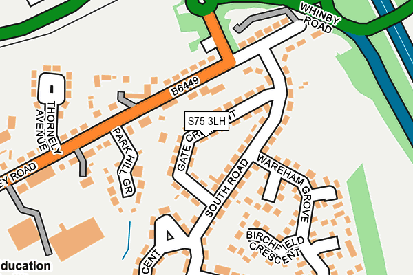 S75 3LH map - OS OpenMap – Local (Ordnance Survey)