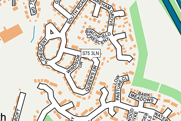 S75 3LN map - OS OpenMap – Local (Ordnance Survey)