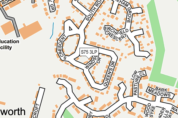 S75 3LP map - OS OpenMap – Local (Ordnance Survey)