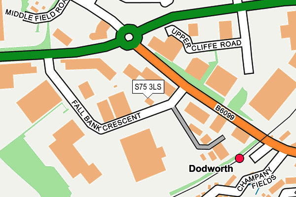 S75 3LS map - OS OpenMap – Local (Ordnance Survey)