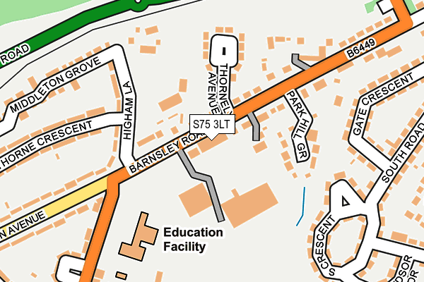 S75 3LT map - OS OpenMap – Local (Ordnance Survey)