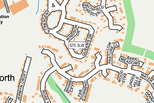 S75 3LW map - OS OpenMap – Local (Ordnance Survey)