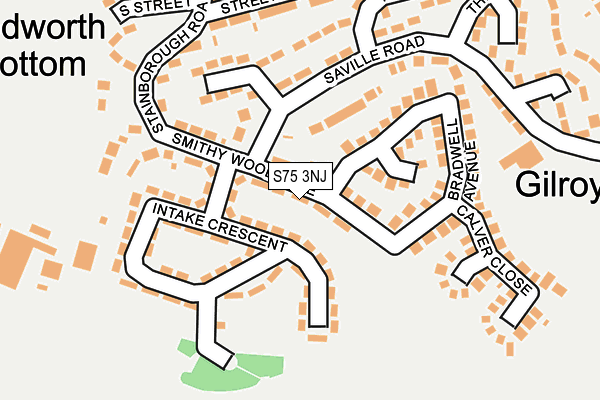 S75 3NJ map - OS OpenMap – Local (Ordnance Survey)