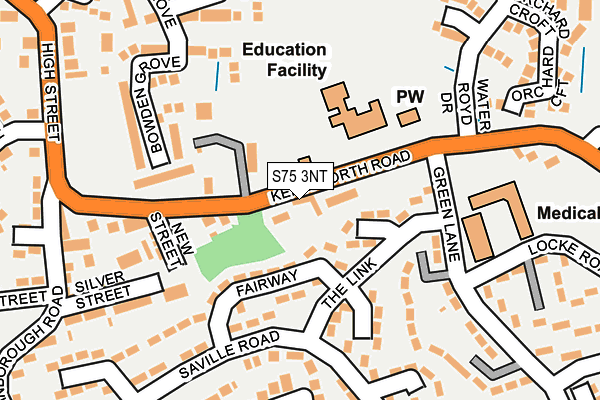 S75 3NT map - OS OpenMap – Local (Ordnance Survey)