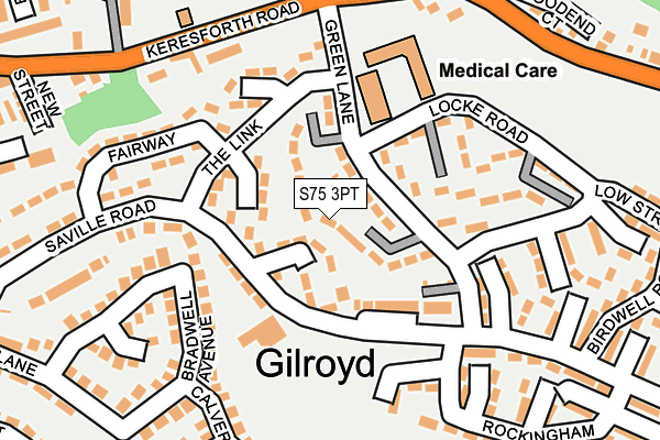 S75 3PT map - OS OpenMap – Local (Ordnance Survey)