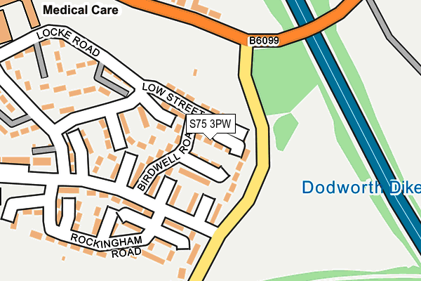 S75 3PW map - OS OpenMap – Local (Ordnance Survey)